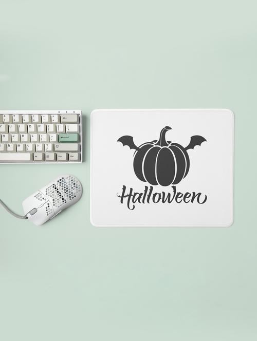 halloween black text -pumpkin with wings -halloween theme mousepads - 19919070 - Very Small Image - 1