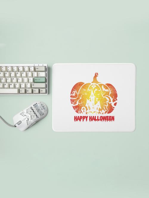 happy halloween-hunted house inside the pumpkin -halloween theme mousepads - 19919082 - Very Small Image - 1