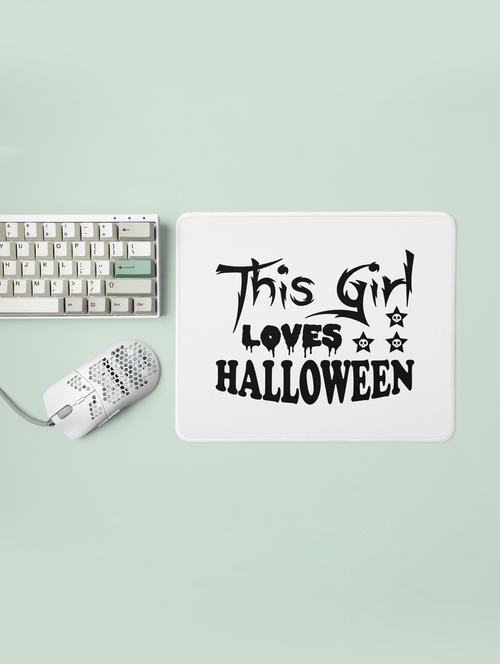 this girl loves halloween creepy text-halloween theme mousepads - 19919103 - Very Small Image - 1