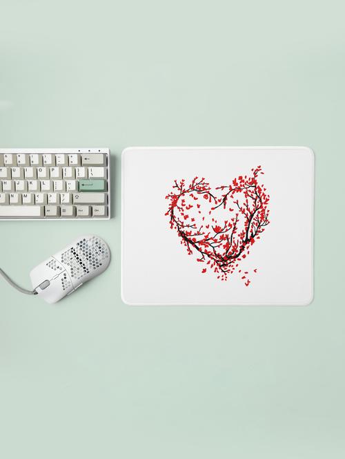 heart with flowers and banches -printed mousepads(20cm x 18cm) - 19919130 - Very Small Image - 1