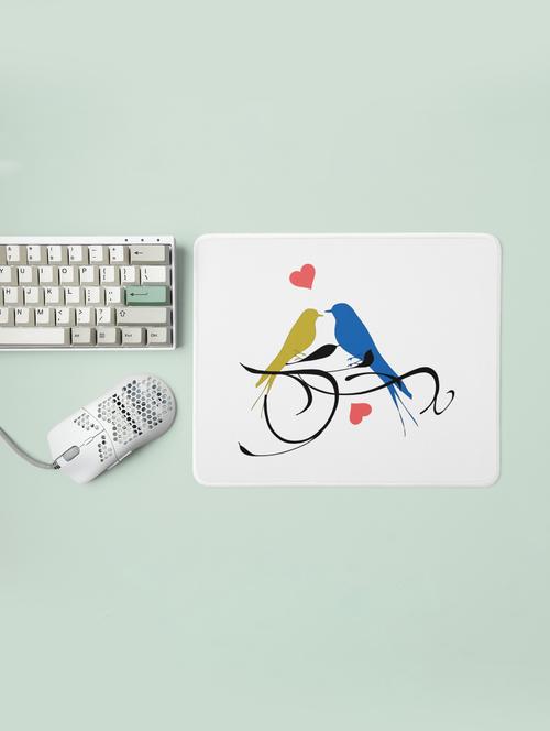 love birds with cute heart-printed mousepads(20cm x 18cm) - 19919149 - Very Small Image - 1