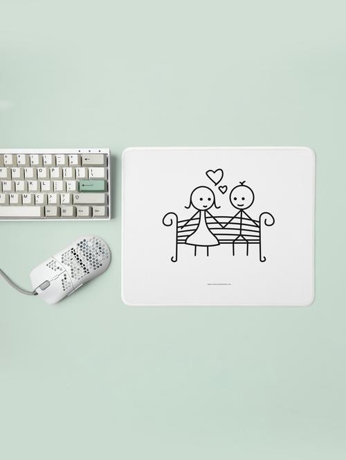 couple setting bench-printed mousepads(20cm x 18cm) - 19919161 - Very Small Image - 1