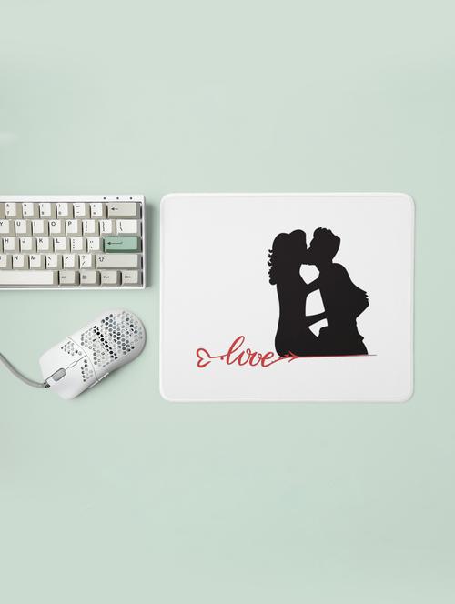 cute couple kissing-printed mousepads(20cm x 18cm) - 19919187 - Very Small Image - 1