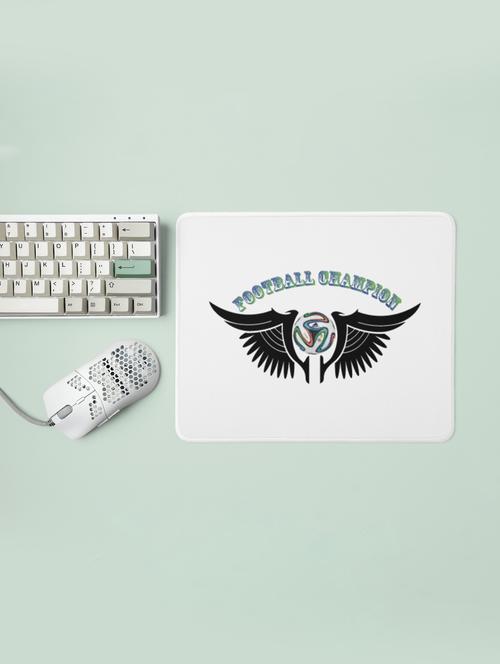 foodtball champion text in green - designable printed mousepads(20cm x 18cm) - 19919236 - Very Small Image - 1