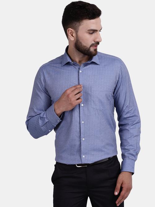 mens micro print formal shirt - 19919530 - Very Small Image - 1