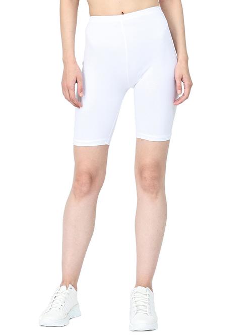 white solid cycling shorts - 19919650 - Very Small Image - 1