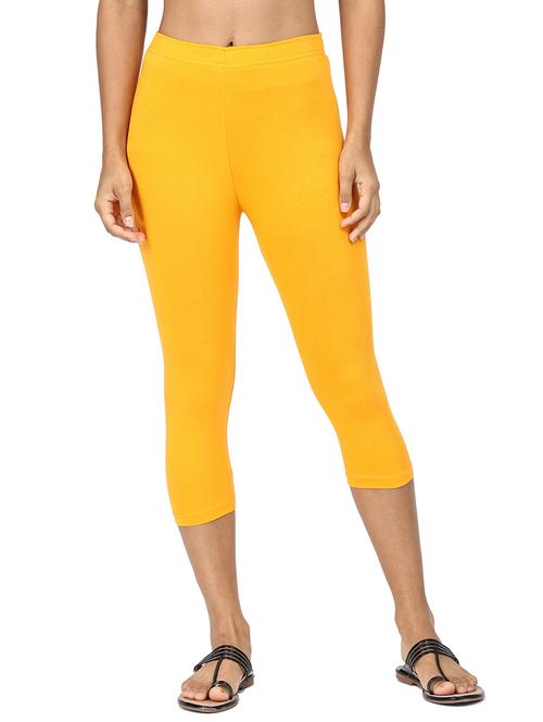 yellow solid leggings capri - 19919669 - Very Small Image - 1
