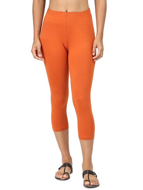 orange solid leggings capri - 19919680 - Very Small Image - 1