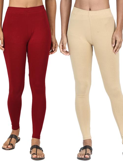 pack of 2 solid ankle length legging - 19919785 - Very Small Image - 1