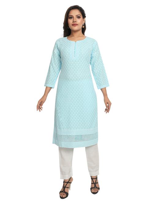 tonal embroidered straight kurta - 19919805 - Very Small Image - 1