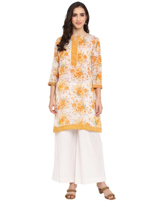 floral printed straight kurta - 19919819 - Very Small Image - 1