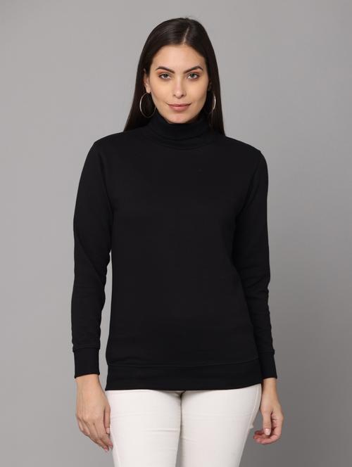 black cotton turtle neck pullover - 19920626 - Very Small Image - 1