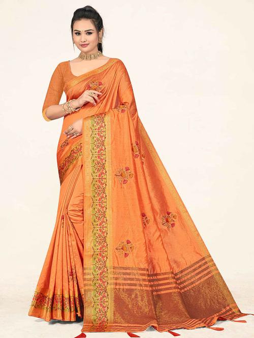 self design woven saree with blouse - 19925321 - Very Small Image - 1