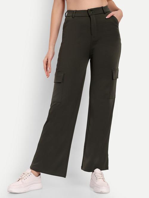 green solid cargo full length trouser - 19925621 - Very Small Image - 1