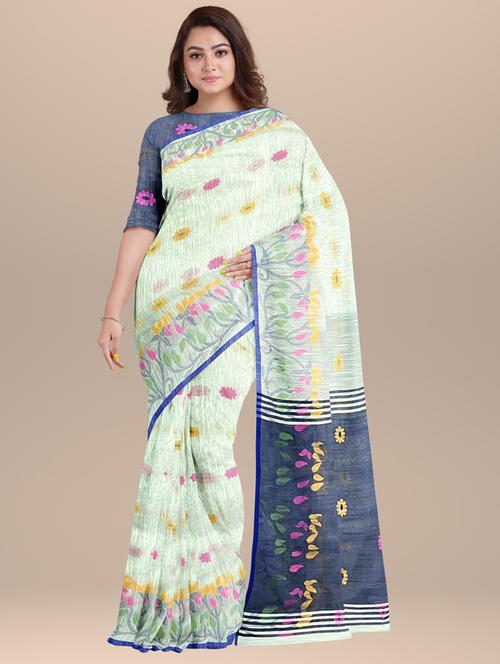 printed saree with blouse - 19925976 - Very Small Image - 1