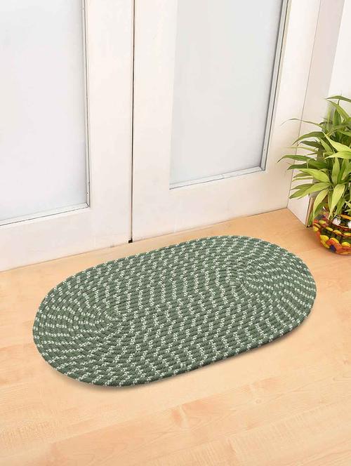 fabinaliv green abstract cotton blend door mat (75x45 cm) - 19928046 - Very Small Image - 1