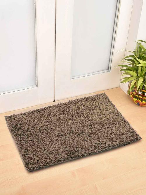 fabinaliv brown solid cotton blend door mat (70x45 cm) - 19928052 - Very Small Image - 1