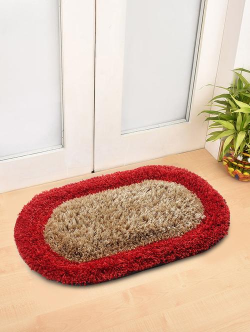 fabinaliv red solid polyester door mat (60x40 cm) - 19928061 - Very Small Image - 1