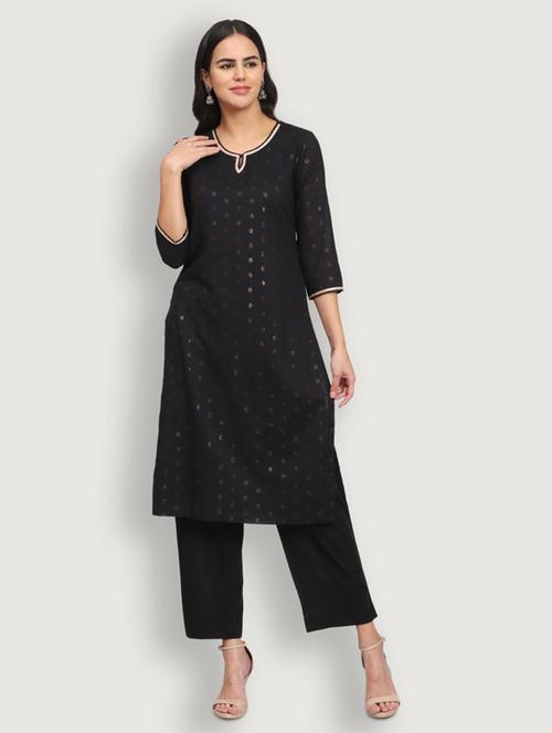 keyhole neck printed straight kurta - 19928122 - Very Small Image - 1