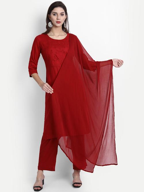 embroidered kurta pant set - 19928137 - Very Small Image - 1
