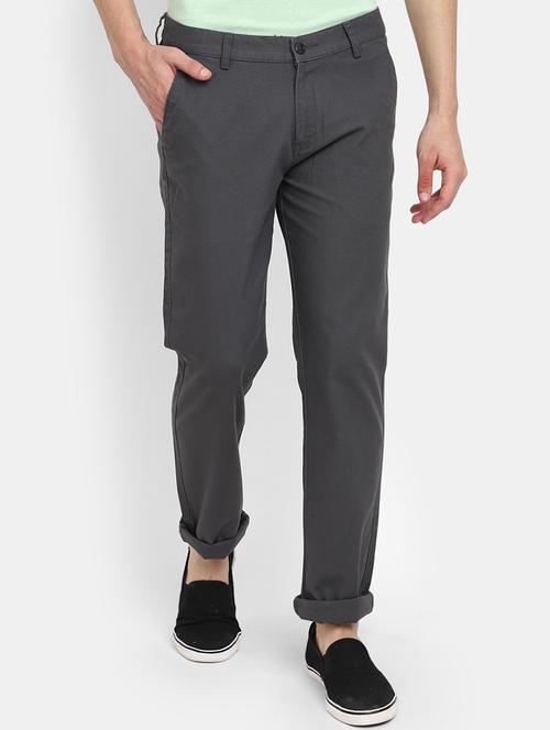 grey polyester chinos casual trousers - 19928215 - Very Small Image - 1
