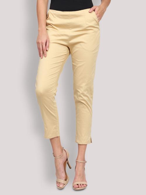 mid rise solid flat front trousers - 19928364 - Very Small Image - 1