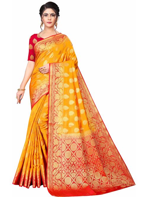 self design kanjivaram saree with blouse - 19937524 - Very Small Image - 1