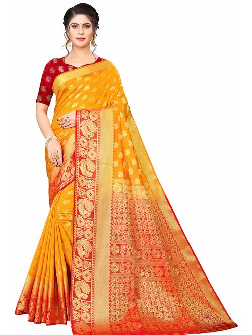 self design kanjivaram saree with blouse - 19937528 - Very Small Image - 1