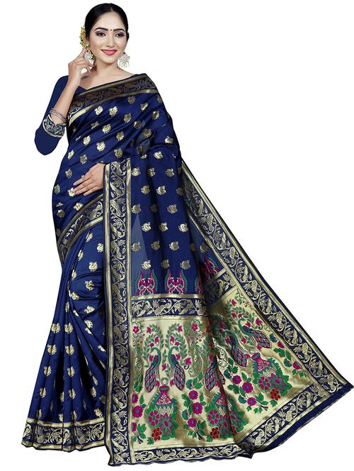 zari woven saree with blouse - 19937582 - Very Small Image - 1