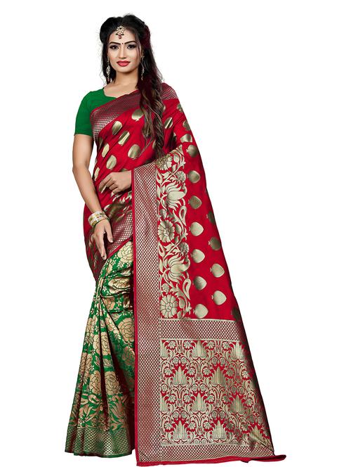 zari woven saree with blouse - 19937587 - Very Small Image - 1