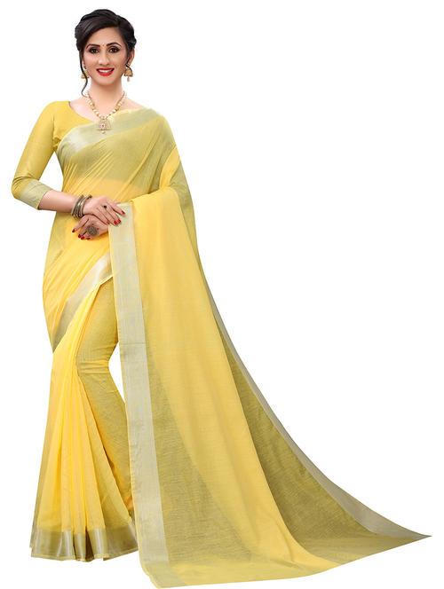 solid bordered saree with blouse - 19937633 - Very Small Image - 1