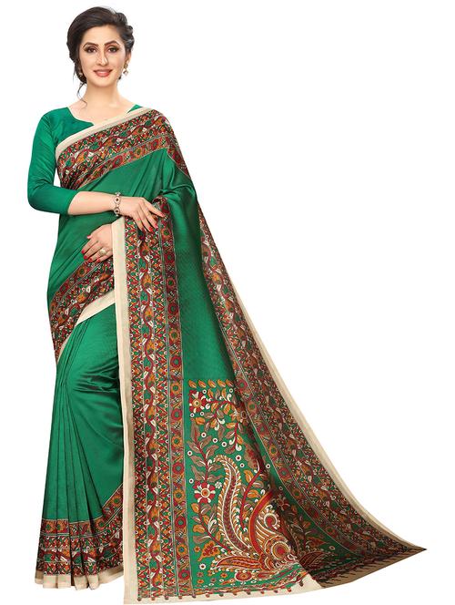 solid bordered saree with blouse - 19937669 - Very Small Image - 1