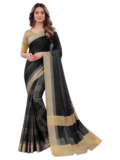 checkered woven saree with blouse - 19937682 - Very Small Image - 1