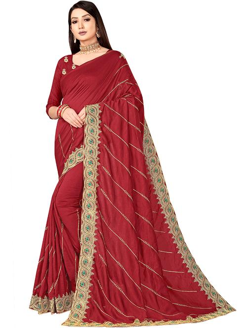 lace bordered woven saree with blouse - 19937702 - Very Small Image - 1