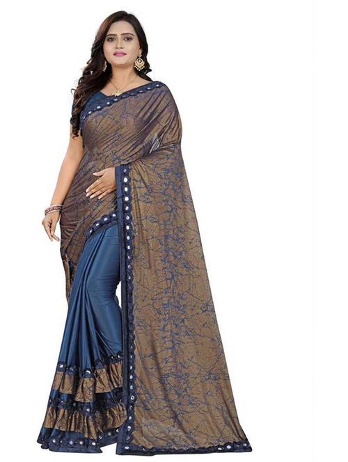 lace bordered woven saree with blouse - 19937721 - Very Small Image - 1