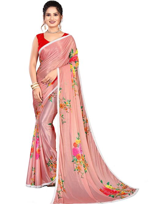 red printed woven saree with blouse - 19937735 - Very Small Image - 1