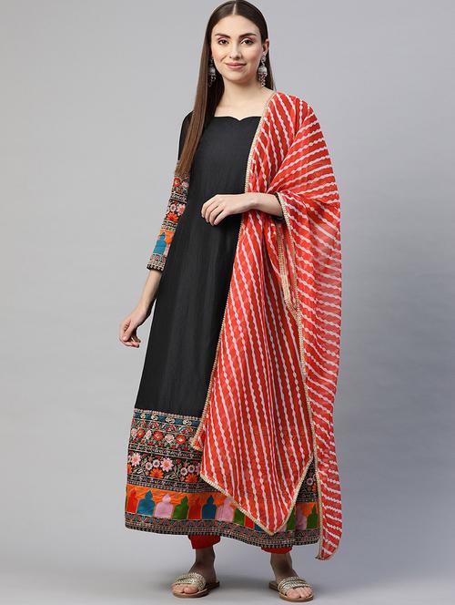 sweetheart neck kurta dupatta set - 19937821 - Very Small Image - 1