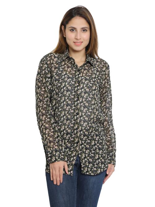 black georgette regular shirt - 19938190 - Very Small Image - 1
