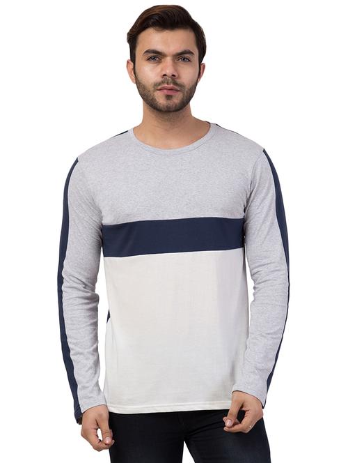 round neck color block regular t-shirt - 19938490 - Very Small Image - 1