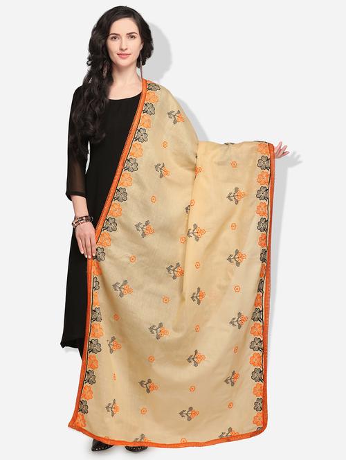 beige cotton dupatta - 19938502 - Very Small Image - 1
