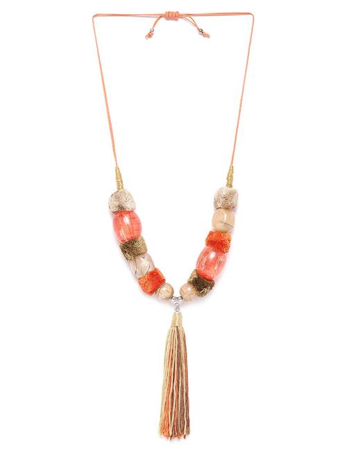 orange metal chain necklace - 19938951 - Very Small Image - 1