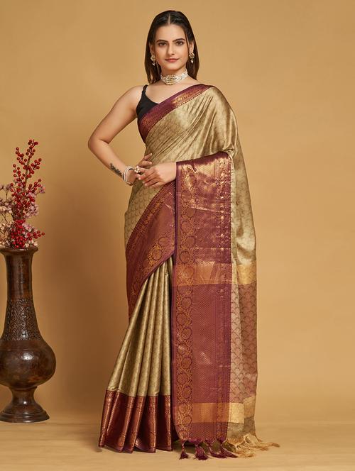 women's banarasi saree with blouse - 19940699 - Very Small Image - 1