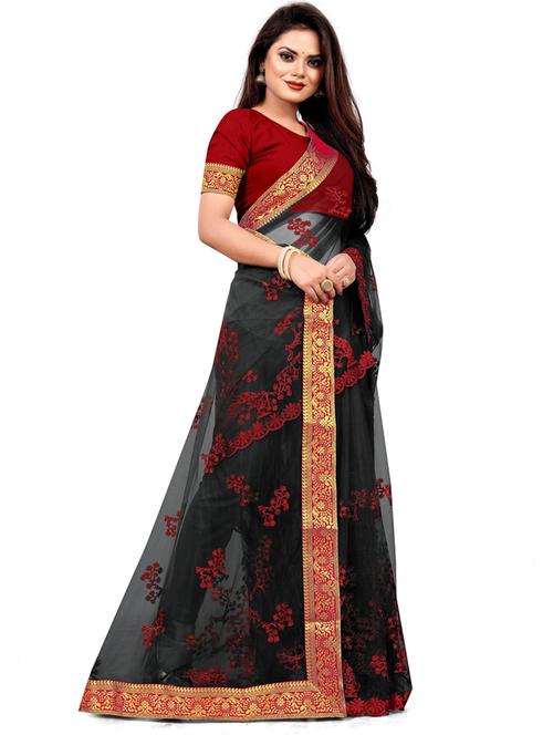 women's self design black colored saree - 19940728 - Very Small Image - 1