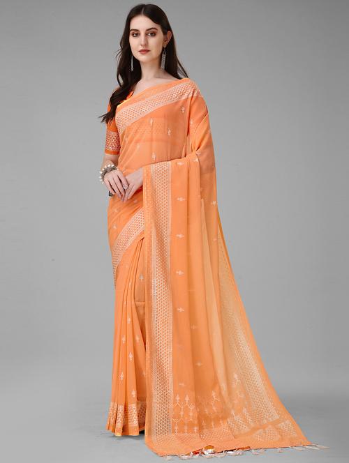 women's embroidered saree with blouse - 19941030 - Very Small Image - 1