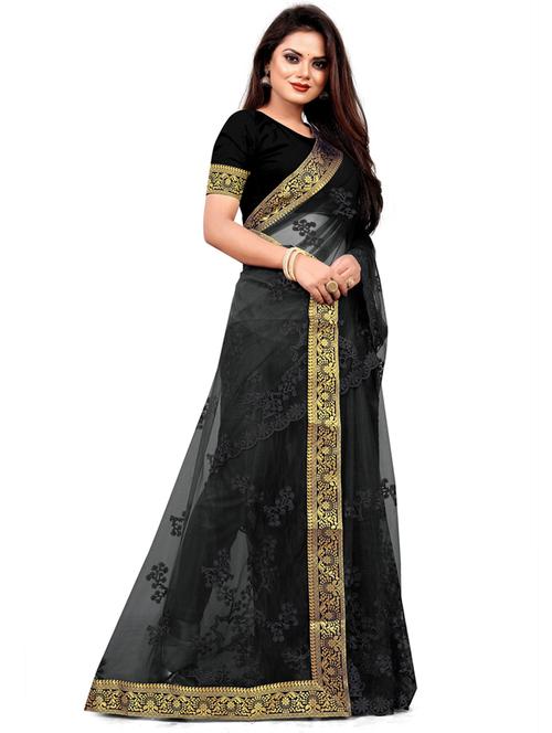 women's bordered royal blue colored saree - 19941326 - Very Small Image - 1