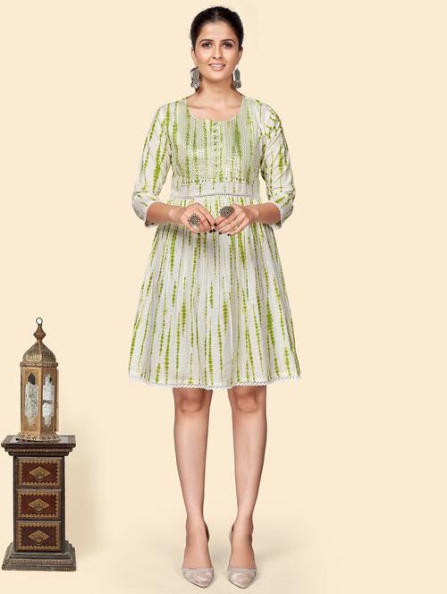 women's fit & flare geometric dress - 19942567 - Very Small Image - 1