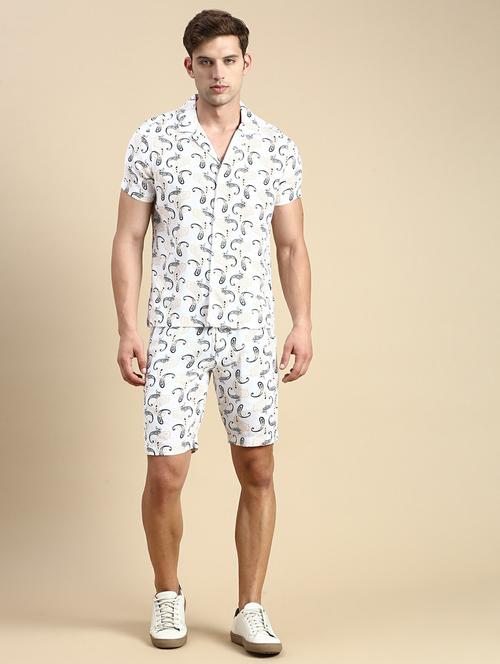 men's printed shorts co ord set - 19944422 - Very Small Image - 1