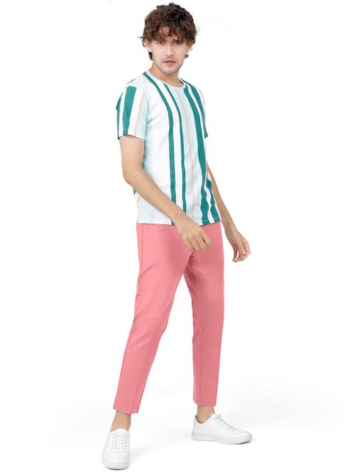 pink lycra blend casual trousers - 19944445 - Very Small Image - 1