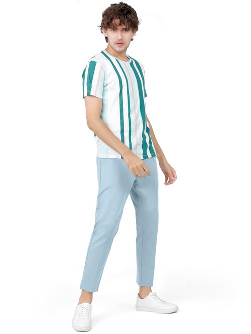 light blue lycra blend casual trousers - 19944446 - Very Small Image - 1