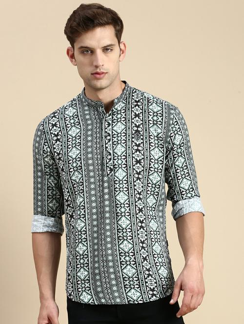 printed viscose shorts kurta - 19944464 - Very Small Image - 1